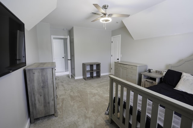 5611 Caney Ridge Cir, Ooltewah, TN 37363 - bedroom featuring light colored carpet, baseboards, and a ceiling fan