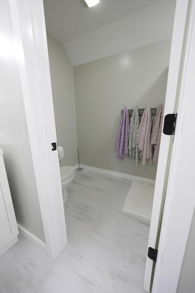 5611 Caney Ridge Cir, Ooltewah, TN 37363 - bathroom with toilet, vaulted ceiling, and baseboards
