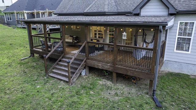 5611 Caney Ridge Cir, Ooltewah, TN 37363 - wooden deck with a yard