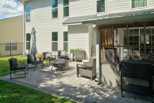 7830 Legacy Park Ct, Chattanooga, TN 37421 - view of patio featuring an outdoor living space with a fire pit