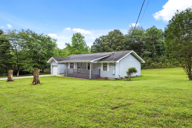 2126 Millard Rd, Soddy Daisy, TN 37379 - ranch-style house featuring an attached garage, a porch, a front yard, and driveway