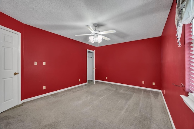 216 Longview Dr, Rossville, GA 30741 - spare room featuring a ceiling fan, a textured ceiling, carpet floors, and baseboards