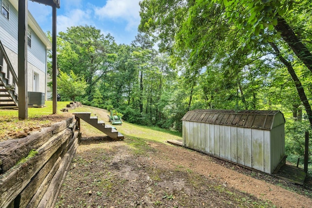 216 Longview Dr, Rossville, GA 30741 - view of yard with central air condition unit and stairs