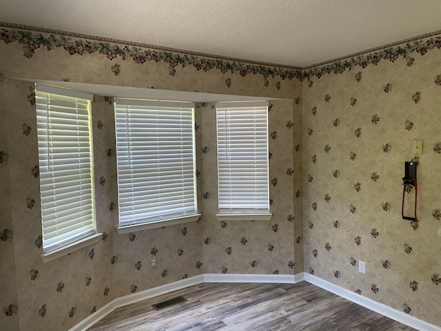 6206 Sagefield Dr, Harrison, TN 37341 - unfurnished room with wood finished floors, a textured ceiling, plenty of natural light, and baseboards