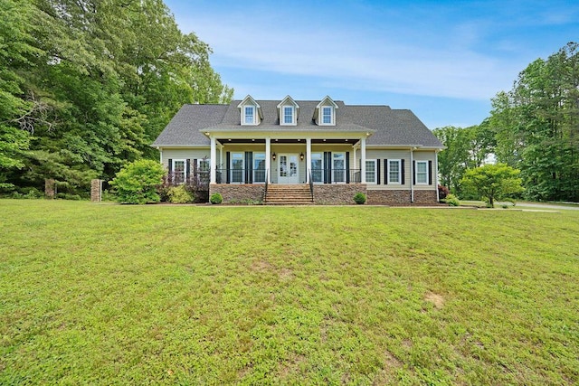 5820 Trion Teloga Rd, Summerville, GA 30747 - new england style home with a porch and a front lawn
