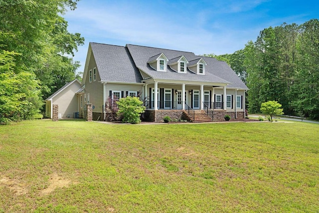 5820 Trion Teloga Rd, Summerville, GA 30747 - cape cod-style house with covered porch and a front lawn