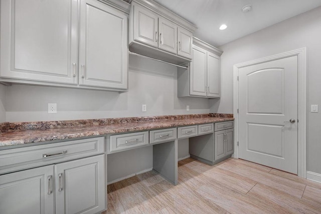5820 Trion Teloga Rd, Summerville, GA 30747 - kitchen featuring recessed lighting, light wood-type flooring, and baseboards