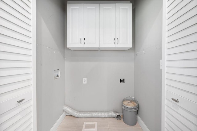 5820 Trion Teloga Rd, Summerville, GA 30747 - laundry room with hookup for an electric dryer, cabinet space, hookup for a washing machine, and baseboards