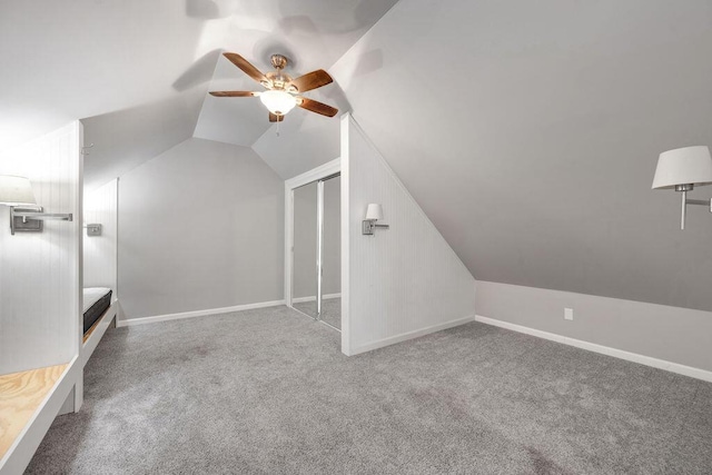 5820 Trion Teloga Rd, Summerville, GA 30747 - bonus room with carpet floors, lofted ceiling, a ceiling fan, and baseboards