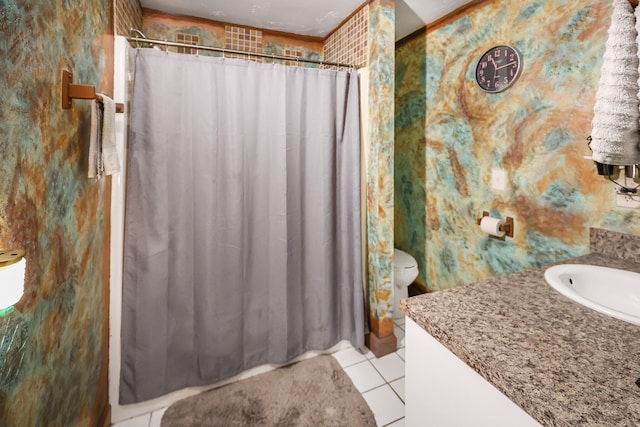 4306 Fredonia Rd, Dunlap, TN 37327 - full bath with tile patterned flooring, a shower with shower curtain, vanity, and toilet