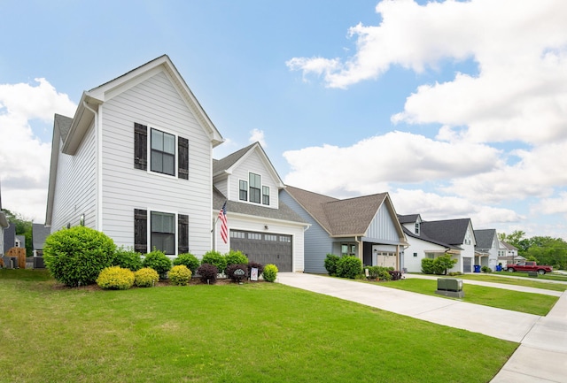 8647 Kensley Ln, Hixson, TN 37343 - view of front of house featuring concrete driveway, a front lawn, a garage, and roof with shingles