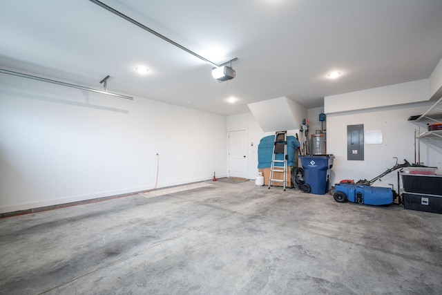 8647 Kensley Ln, Hixson, TN 37343 - garage with a garage door opener, electric panel, and water heater