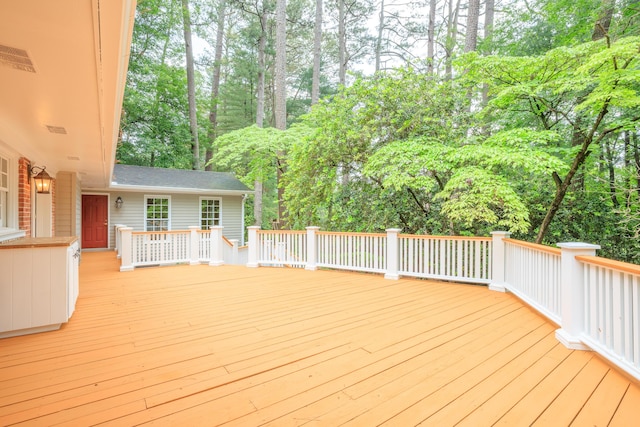 302 Brookwood Ln, Lafayette, GA 30728 - wooden deck featuring view of wooded area