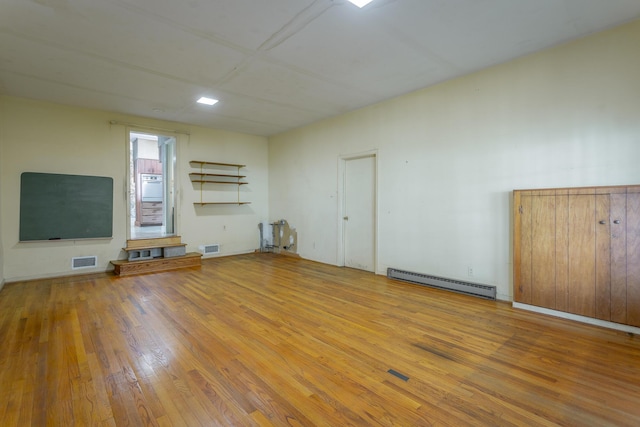 1613 Fairy Dell Trl, Lookout Mountain, GA 30750 - unfurnished living room with a baseboard radiator and hardwood / wood-style flooring