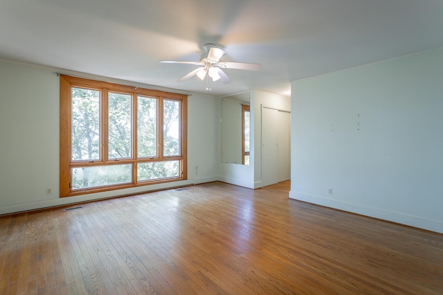 1613 Fairy Dell Trl, Lookout Mountain, GA 30750 - spare room with a ceiling fan, baseboards, and wood-type flooring