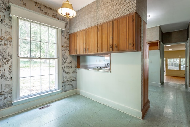 1613 Fairy Dell Trl, Lookout Mountain, GA 30750 - washroom with wallpapered walls, light floors, and baseboards
