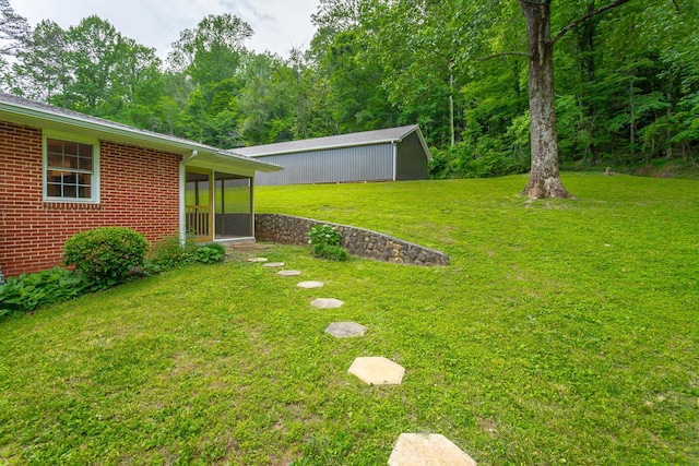 5873 Old Dayton Pike, Chattanooga, TN 37415 - view of green lawn with a sunroom