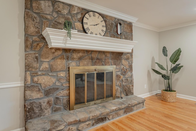 5873 Old Dayton Pike, Chattanooga, TN 37415 - detailed view of a stone fireplace, wood finished floors, baseboards, and ornamental molding