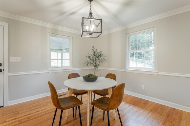 5873 Old Dayton Pike, Chattanooga, TN 37415 - dining area with a chandelier, light wood finished floors, baseboards, and crown molding