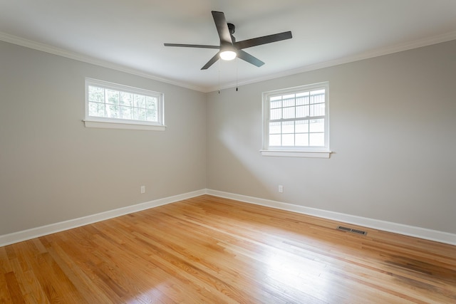 5873 Old Dayton Pike, Chattanooga, TN 37415 - spare room featuring baseboards, light wood-type flooring, ceiling fan, and ornamental molding