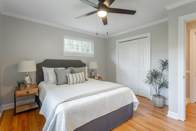 5873 Old Dayton Pike, Chattanooga, TN 37415 - bedroom with light wood-style floors, a closet, baseboards, and crown molding