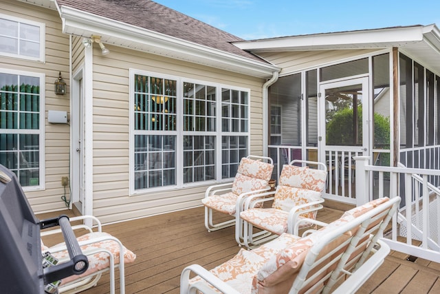 6245 Heritage Ridge Dr, Hixson, TN 37343 - deck featuring a sunroom