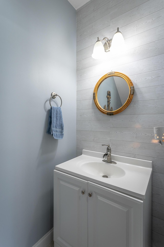 7531 Nightfall Cir, Ooltewah, TN 37363 - bathroom with wood walls and vanity