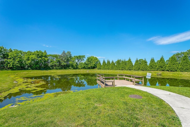 7531 Nightfall Cir, Ooltewah, TN 37363 - view of community featuring a water view and a lawn