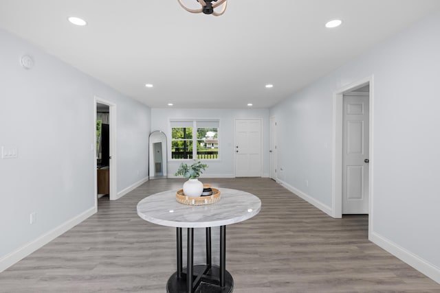 9503 Weidner Ln, Ooltewah, TN 37363 - entryway featuring recessed lighting, baseboards, and wood finished floors
