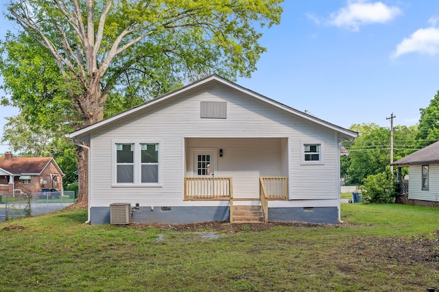 2806 N Chamberlain Ave, Chattanooga, TN 37406 - rear view of house with crawl space and central AC unit