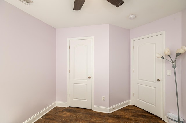6721 Brianna Way, Chattanooga, TN 37421 - unfurnished bedroom featuring dark wood finished floors, baseboards, and a ceiling fan