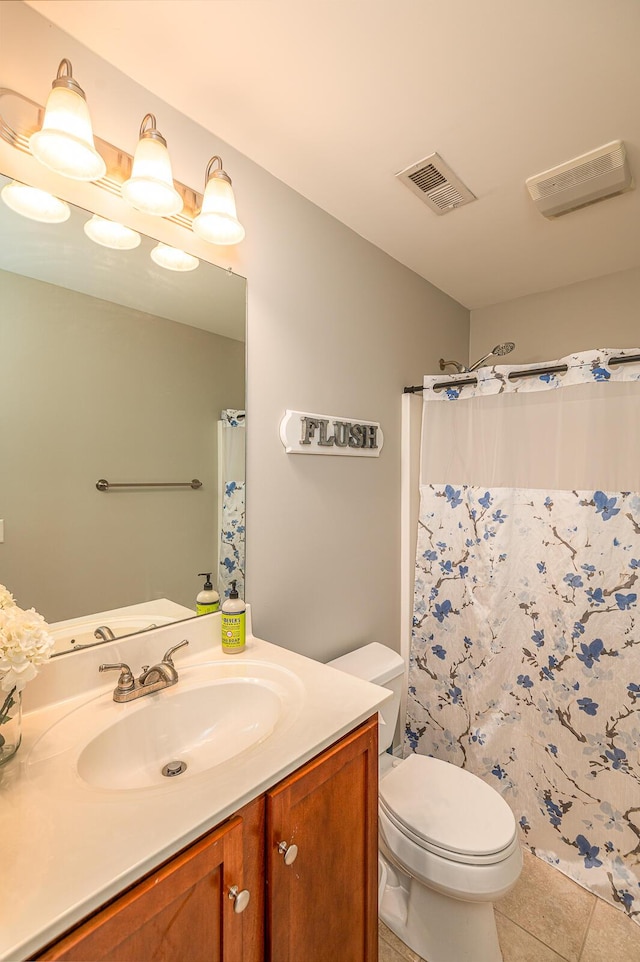 6721 Brianna Way, Chattanooga, TN 37421 - bathroom with tile patterned floors, vanity, toilet, and a shower with curtain