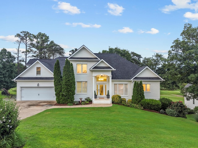 649 Wisley Way, Ringgold, GA 30736 - view of front of property with driveway, a front yard, a shingled roof, and a garage