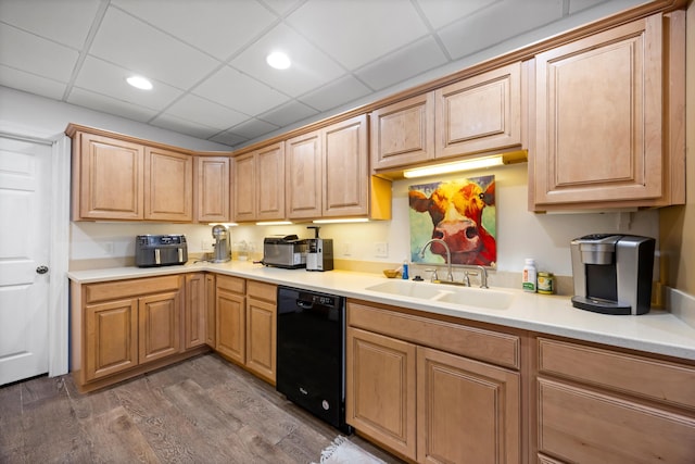 649 Wisley Way, Ringgold, GA 30736 - kitchen featuring dishwasher, wood finished floors, light countertops, and recessed lighting