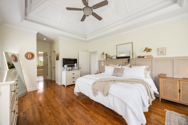 649 Wisley Way, Ringgold, GA 30736 - bedroom with crown molding, wood finished floors, and a ceiling fan