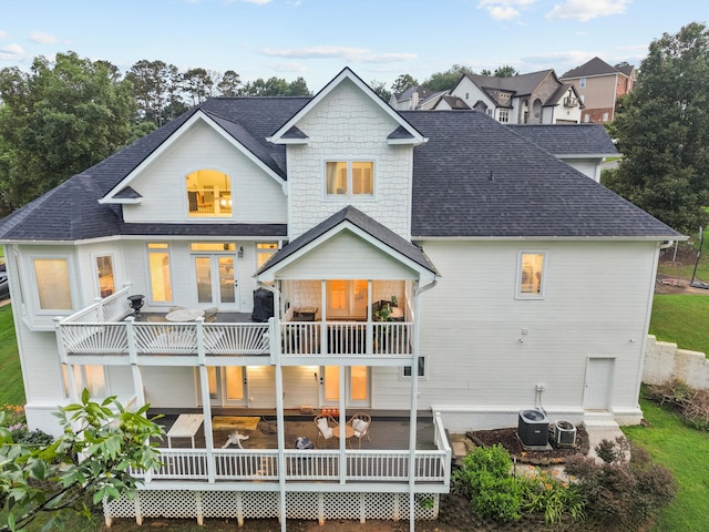 649 Wisley Way, Ringgold, GA 30736 - rear view of property with a balcony and a shingled roof