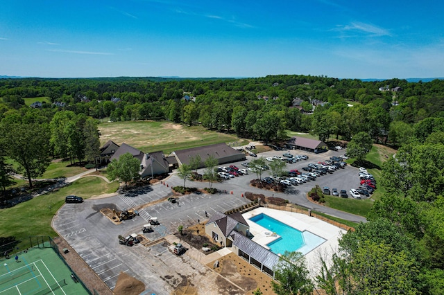 649 Wisley Way, Ringgold, GA 30736 - aerial view of a heavily wooded area and a pool