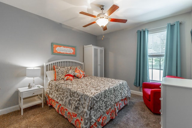9923 Sims Harris Rd, Ooltewah, TN 37363 - carpeted bedroom featuring baseboards and ceiling fan