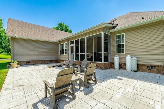 9923 Sims Harris Rd, Ooltewah, TN 37363 - view of patio / terrace featuring a sunroom