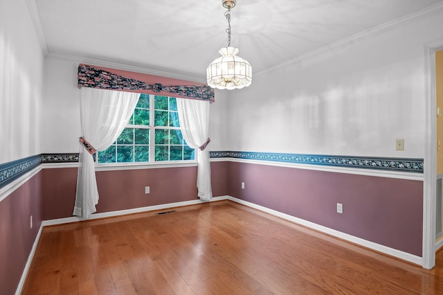 20 Debbie Ln, Ringgold, GA 30736 - unfurnished room featuring wood finished floors, a chandelier, and ornamental molding