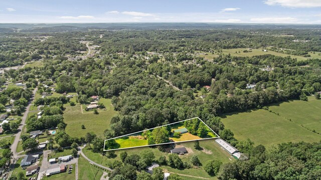 1795 Dowdy Rd, Cleveland, TN 37323 - aerial overview of property's location with a forest and property boundaries highlighted