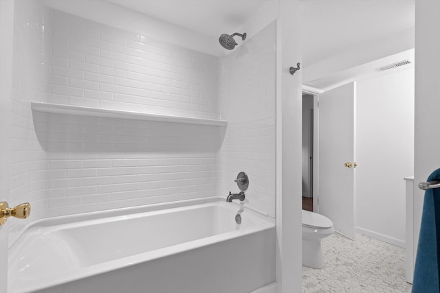 5726 Browntown Rd, Chattanooga, TN 37415 - bathroom with toilet, bathing tub / shower combination, tile patterned floors, and baseboards