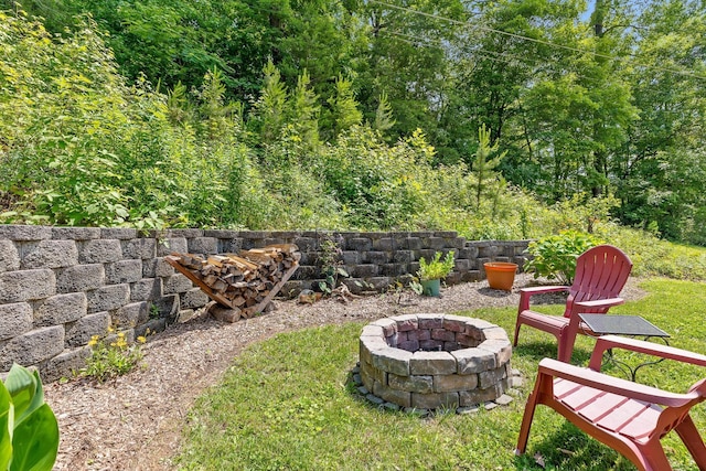 5726 Browntown Rd, Chattanooga, TN 37415 - view of yard featuring an outdoor fire pit