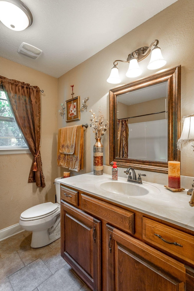 169 Southern Dr, Ringgold, GA 30736 - bathroom with vanity, toilet, tile patterned flooring, and a shower with curtain