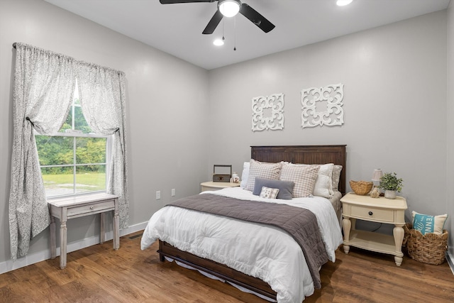 229 Blue Bird Way, Dunlap, TN 37327 - bedroom featuring wood finished floors, baseboards, recessed lighting, and ceiling fan