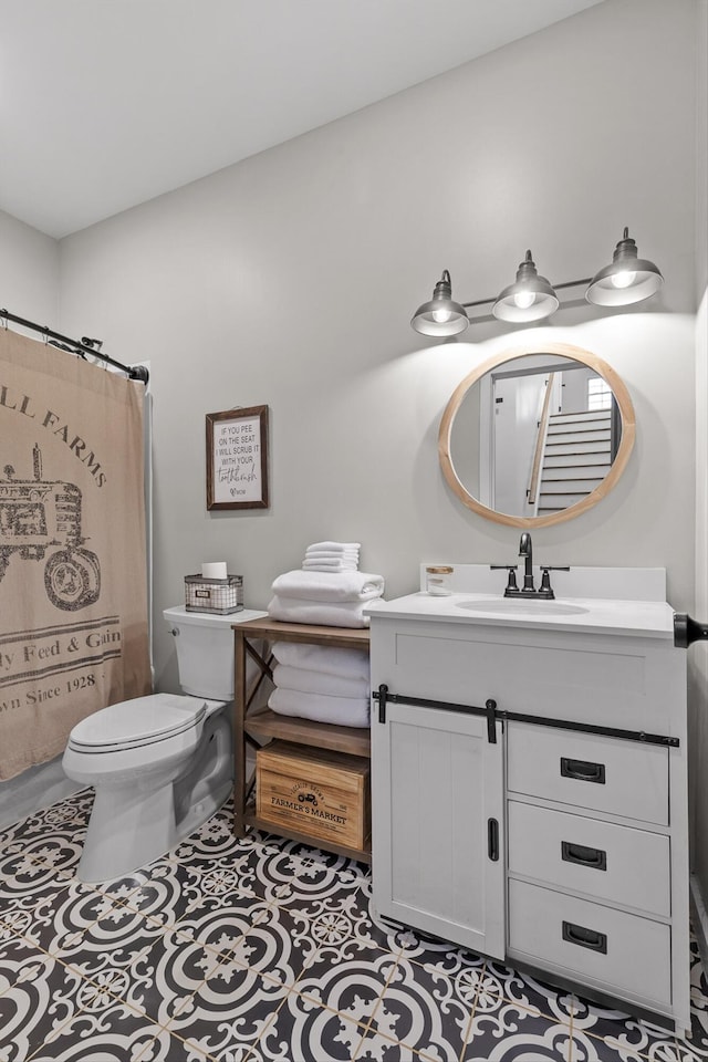 229 Blue Bird Way, Dunlap, TN 37327 - full bath featuring toilet, vanity, curtained shower, and tile patterned floors