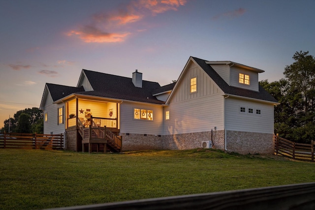 229 Blue Bird Way, Dunlap, TN 37327 - back of house with stairs, board and batten siding, and crawl space