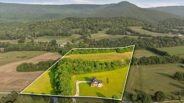 229 Blue Bird Way, Dunlap, TN 37327 - view of rural area with property parcel outlined, a forest, and mountains