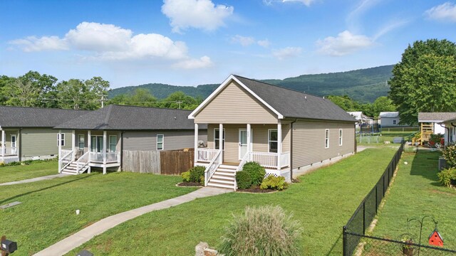 603 Browns Ferry Rd, Chattanooga, TN 37419 - view of front facade featuring a porch, a mountain view, crawl space, and stairway