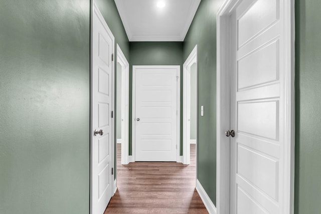 603 Browns Ferry Rd, Chattanooga, TN 37419 - corridor with dark wood-type flooring, baseboards, and ornamental molding